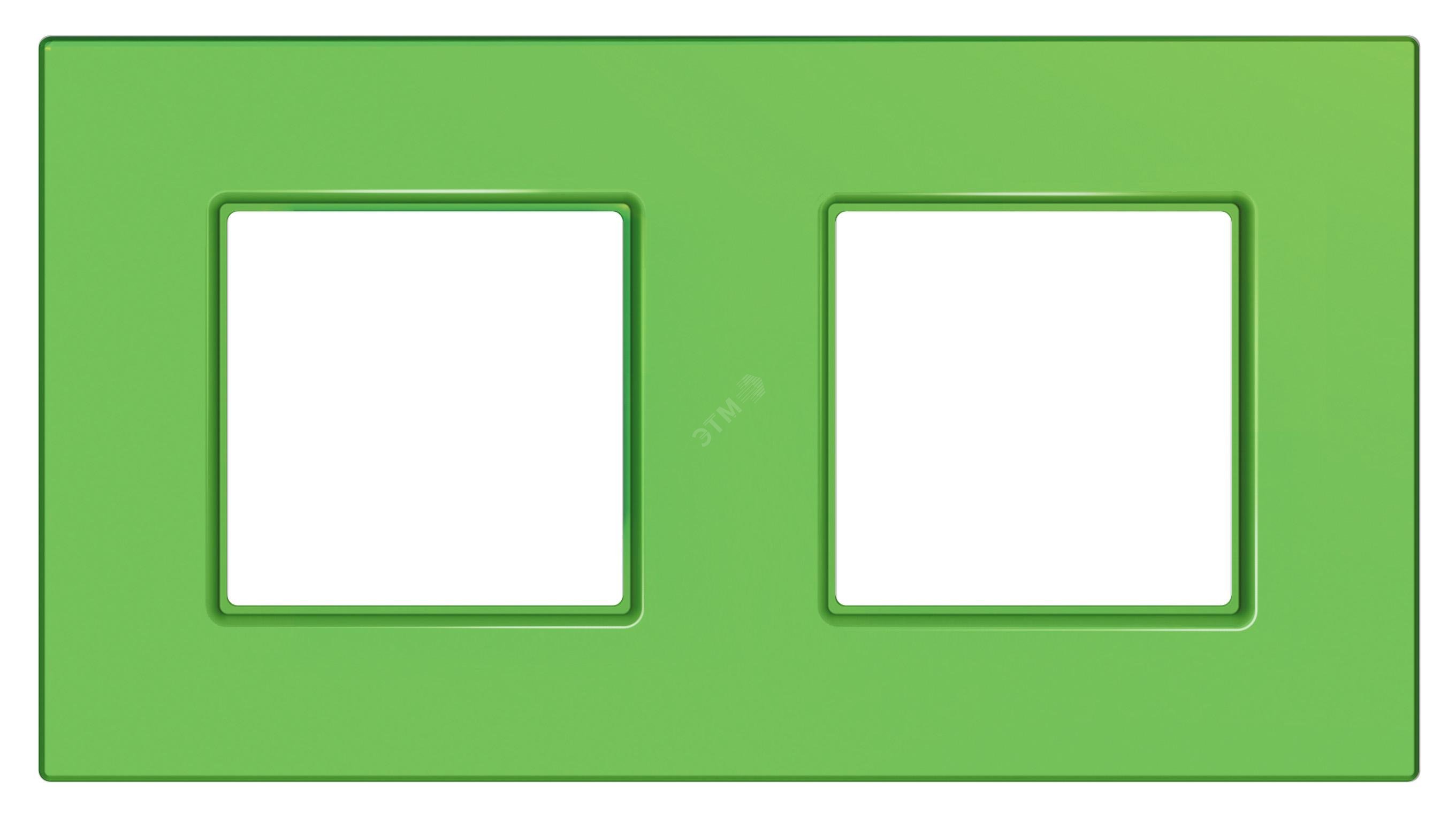 Изображение товара Рамка UNICA QUADRO 2 поста киви синяя пластиковая с скрытым монтажом