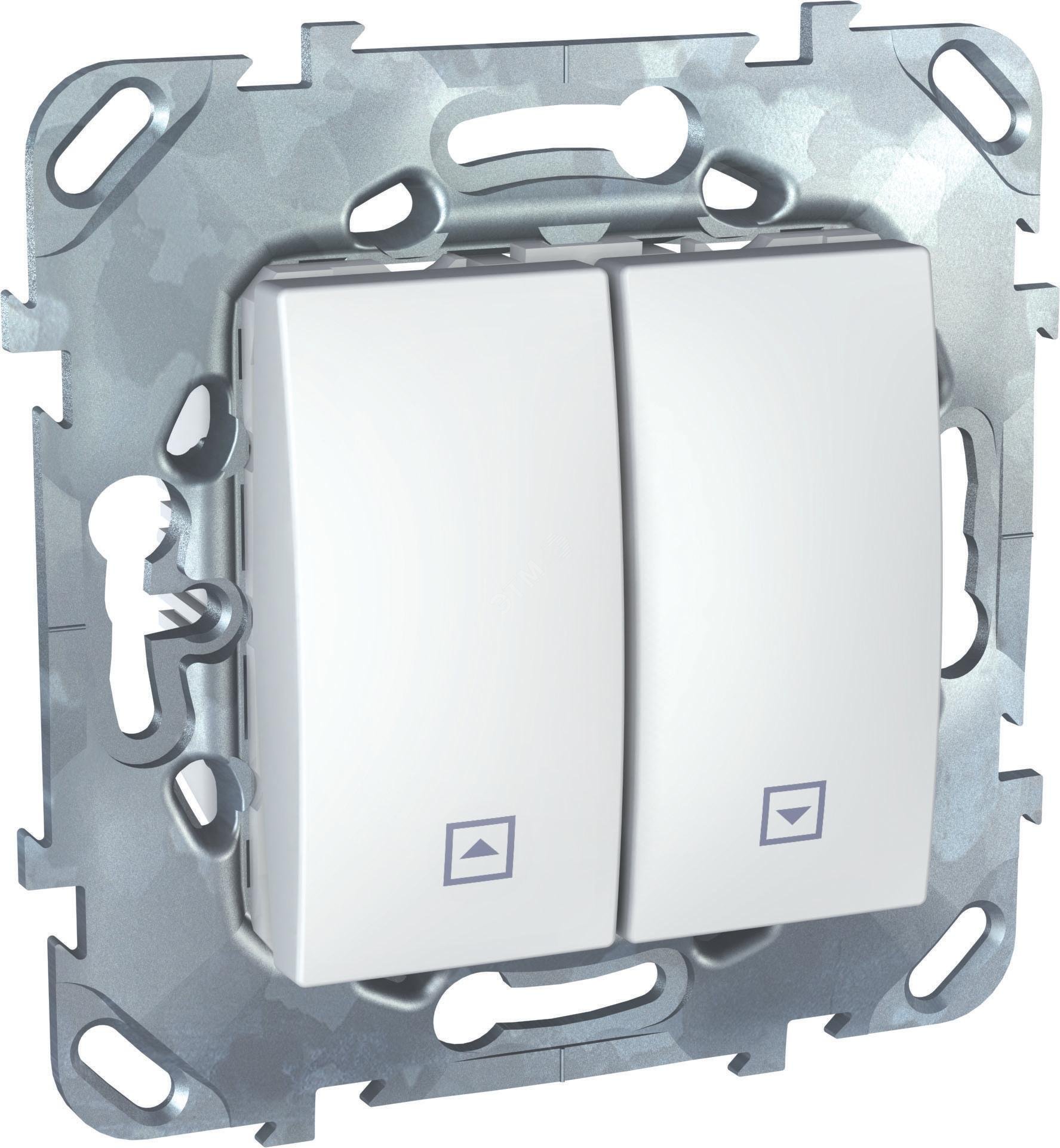 UNICA Выключатель для жалюзи нажимной в рамку белый MGU5.207.18ZD Schneider Electric - превью