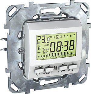 UNICA Термостат электронный программируемый недельный в рамку белый MGU5.505.18ZD Schneider Electric - превью 2
