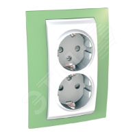Купить UNICA Двойная Розетка с з/к Зеленое яблоко артикул MGU63.067.863 ...