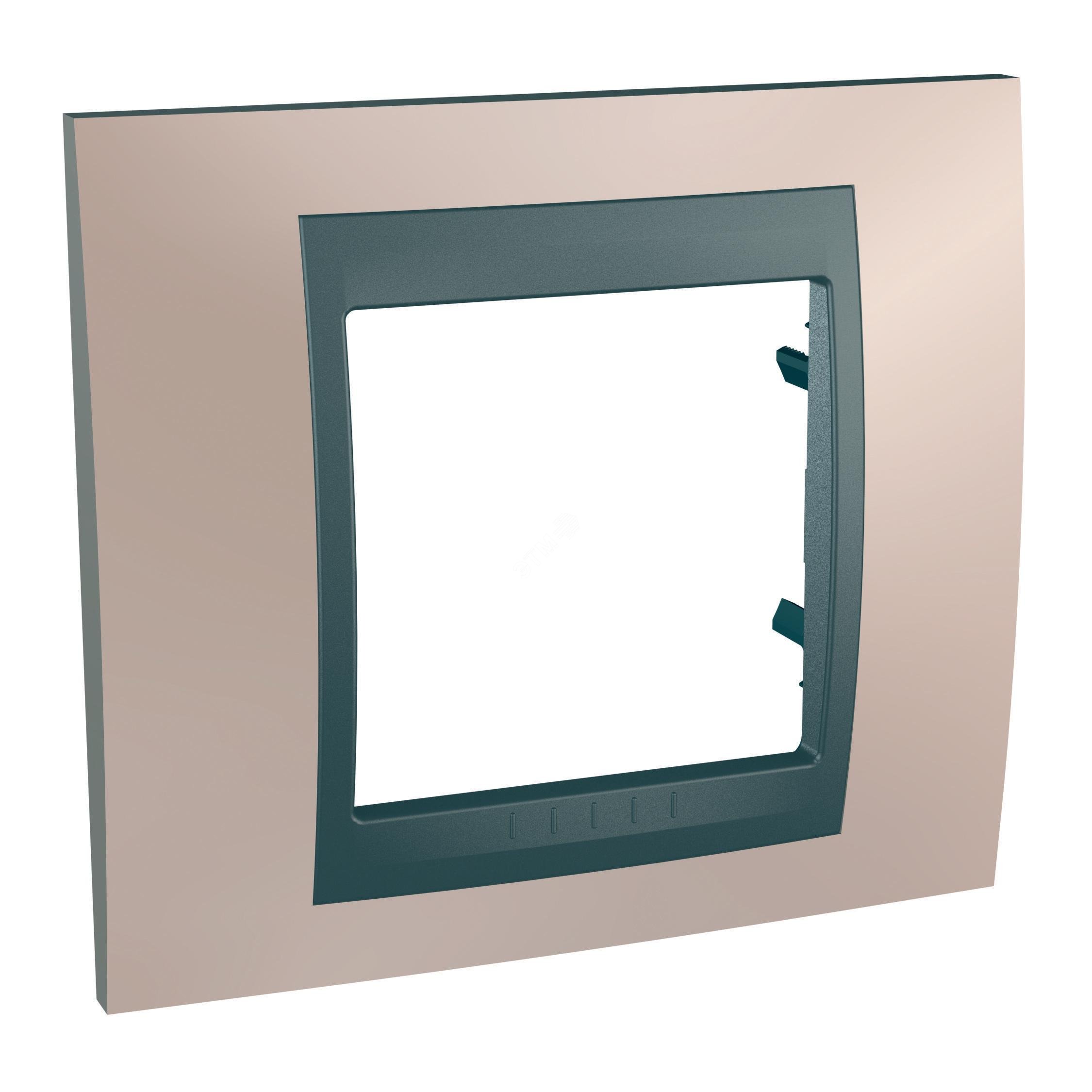 Изображение товара UNICAtop Рамка 1 пост металл оникс графит для электропанелей и щитов