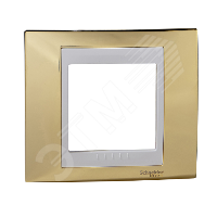 Рамка 1 пост золото с белой вставкой MGU66.002.804 Schneider Electric - превью