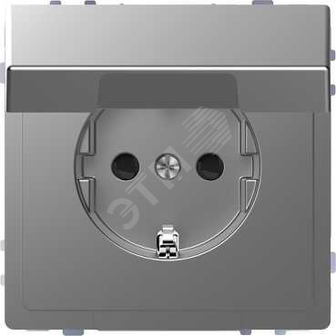 Изображение товара Розетка Schneider Electric Merten D-Life 16А с заземлением и крышкой нержавеющая сталь IP20