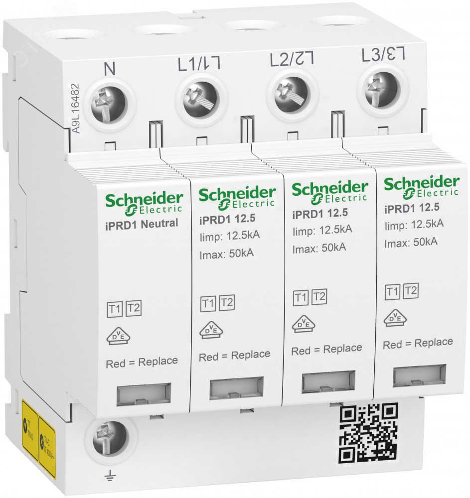 УЗИП iPRD1 12.5r 50kA КЛАСС 1+2 3P+N A9L16482 Schneider Electric - превью 2