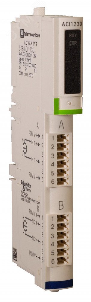 Модуль входа аналоговый 2 канала 0-20мA (комплект) STBACI1230K Schneider Electric - превью 5