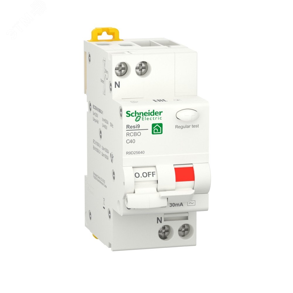 Выключатель автоматический дифференциальный Resi9 1П+Н  40А 30мА 6кА тип AC R9D25640 Schneider Electric - превью