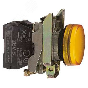 Лампа сигнальная 22мм 24в светодиодная желтая XB4BVB5 Schneider Electric - превью 6