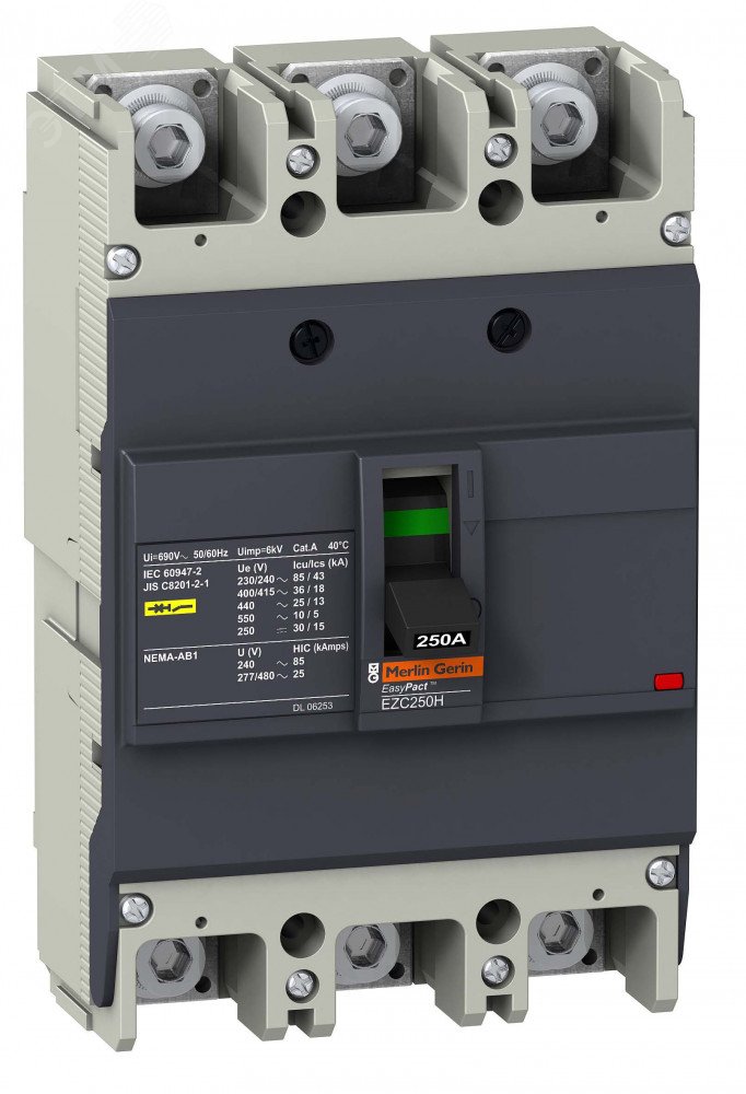 Выключатель автоматический трехполюсный EZC250 36 KA/415В 3Т 100 A EZC250H3100 Schneider Electric - превью 2