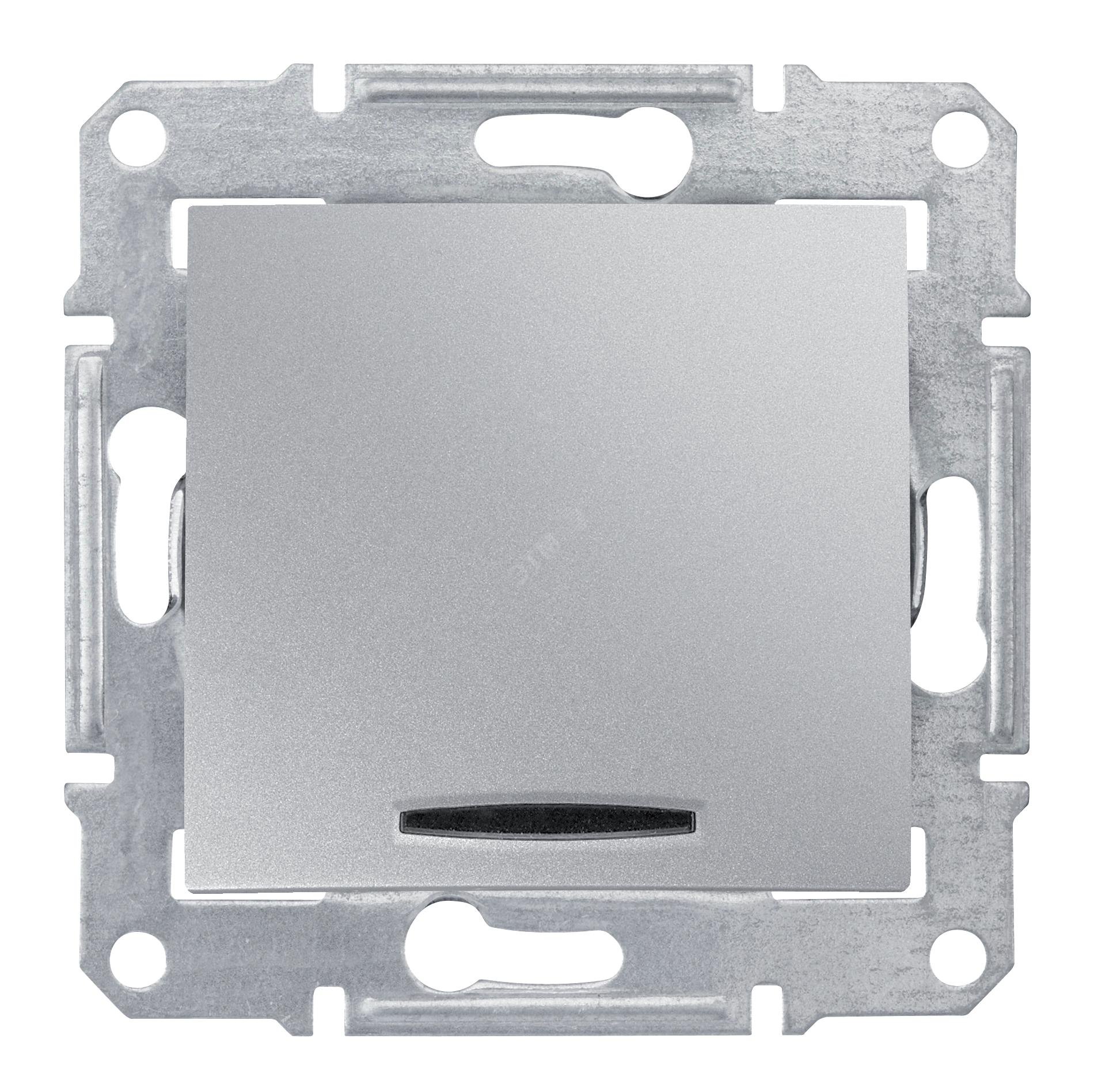 Sedna Переключатель одноклавишный с подсветкой проходной в рамку алюминий сх.7 SDN0501160 Schneider Electric - превью 2