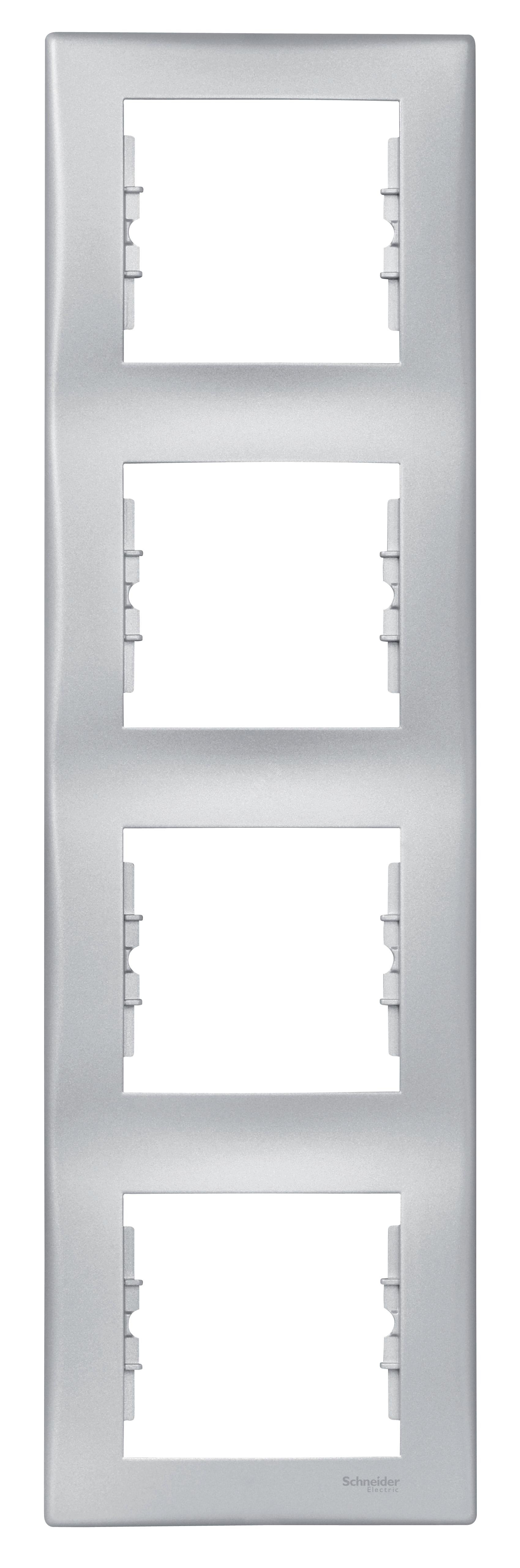 Sedna Рамка 4 поста алюминий вертикальная SDN5802060 Schneider Electric - превью
