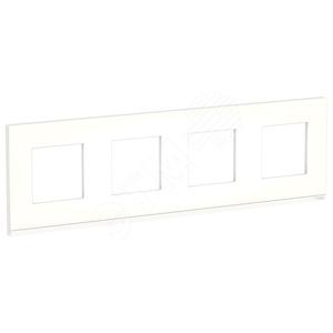 Рамка UNICA PURE четырехпостовая горизонтальная матовое стекло/белый