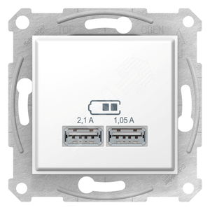 Sedna USB Розетка механизм 2x1,05А белый SDN2710221 Schneider Electric