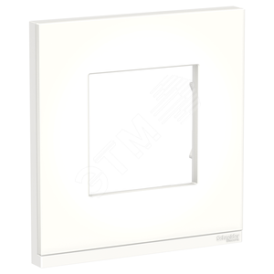 Рамка UNICA PURE однопостовая горизонтальная матовое стекло/белый