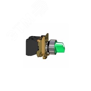 Переключатель с фиксацией 2 позиции зеленая ручка с подсветкой 1НО+1НЗ XB4BK123M5 Schneider Electric - 8
