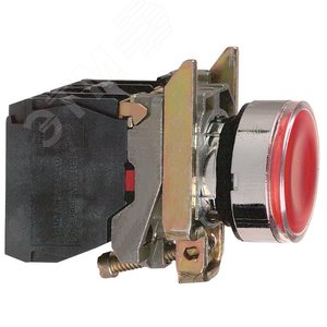Кнопка красная возвратная 22мм с подсветкой 230-240В 1но+1нз XB4BW34M5 Schneider Electric - 5