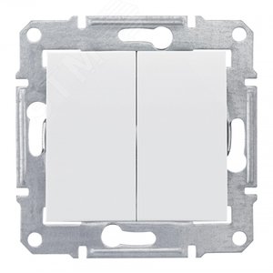 Sedna Выключатель двухклавишный в рамку белый сх.5 SDN0300121 Schneider Electric - 2