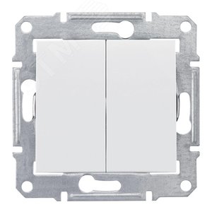 Sedna Выключатель двухклавишный в рамку белый сх.5 SDN0300121 Schneider Electric - 4