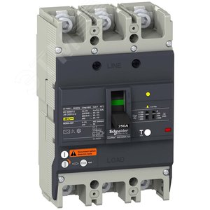 Выключатель автоматический дифференциальный АВДТ 25 KA/415 В 3П/3Т 100 A EZCV250N3100 Schneider Electric - 4