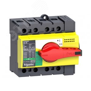 Выключатель-разъединитель INS63 3p красная рукоятка/желтая панель 28918 Schneider Electric - 4