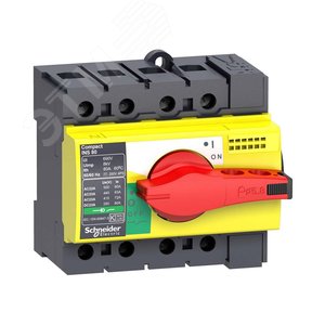 Выключатель-разъединитель INS63 4п красная рукоятка/желтая панель 28919 Schneider Electric - 5