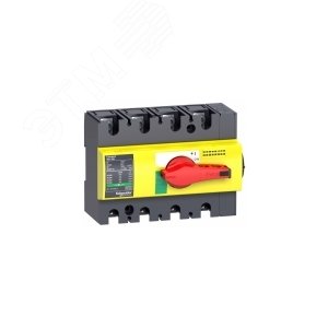 Выключатель-разъединитель INS160 4п красная рукоятка/желтая панель 28929 Schneider Electric - 7