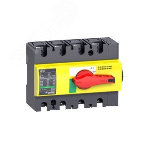 Выключатель-разъединитель INS160 4п красная рукоятка/желтая панель 28929 Schneider Electric - 8