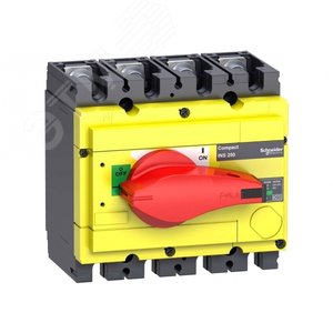 Выключатель-разъединитель INS250 4п красная рукоятка/желтая панель 31127 Schneider Electric - 3