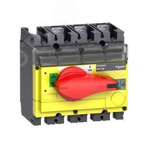Выключатель-разъединитель INV160 3п красная рукоятка/желтая панель 31184 Schneider Electric - 7