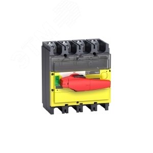 Выключатель-разъединитель INV400 4п красная рукоятка/желтая панель 31191 Schneider Electric - 7