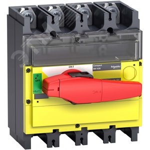 Выключатель-разъединитель INV400 4п красная рукоятка/желтая панель 31191 Schneider Electric - 3