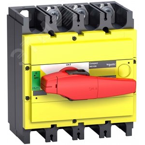 Выключатель-разъединитель INS630 3п красная рукоятка/желтая панель 31134 Schneider Electric - 2