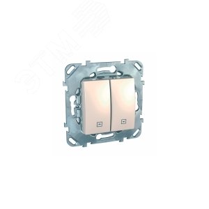 UNICA Выключатель для жалюзи нажимной в рамку бежевый MGU5.207.25ZD Schneider Electric - 5