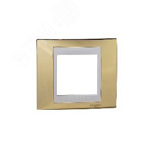 Рамка 1 пост золото с белой вставкой MGU66.002.804 Schneider Electric - 5