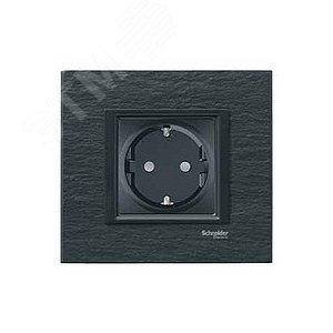 UNICAtop Розетка с заземлением со шторками в рамку черная MGU5.037.12ZD Schneider Electric - 6