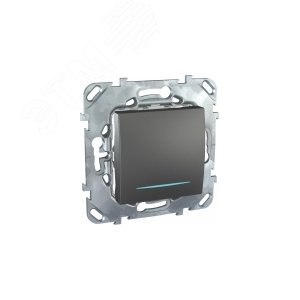UNICA Выключатель однноклавишный с индикацией в рамку черный MGU5.201.12NZD Schneider Electric - 5