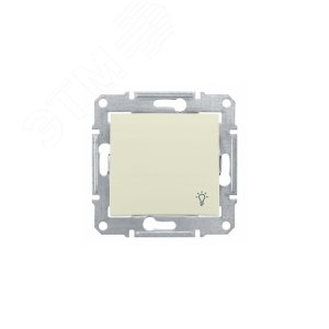 Sedna Выключатель кнопочный одноклавишный символ Свет в рамку бежевый SDN0900147 Schneider Electric - 5