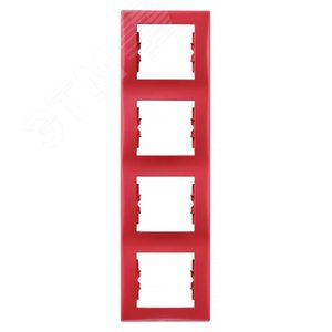 Sedna Рамка 4 поста вертикальная красный SDN5802041 Schneider Electric - 3