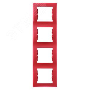 Sedna Рамка 4 поста вертикальная красный SDN5802041 Schneider Electric - 4