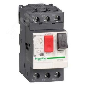 Выключатель автоматический для защиты электродвигателей 0.16-0.25А GV2 управление кнопками GV2ME02 Schneider Electric - 5