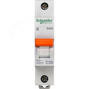 Выключатель автоматический однополюсный 20А С ВА63 4.5кА 11204 Schneider Electric - 4