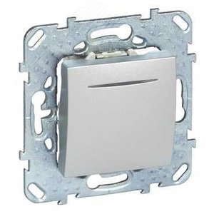 UNICA Выключатель кнопочный с индикацией алюминий MGU5.206.30NZD Schneider Electric - 8