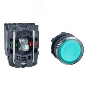 Кнопка зеленая 22мм с подсветкой 230-240В 1но+1нз XB5AW33M5 Schneider Electric - 7