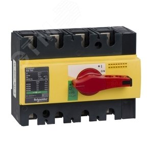 Выключатель-разъединитель INS160 4п красная рукоятка/желтая панель 28929 Schneider Electric - 6