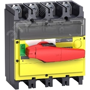 Выключатель-разъединитель INV400 4п красная рукоятка/желтая панель 31191 Schneider Electric - 6