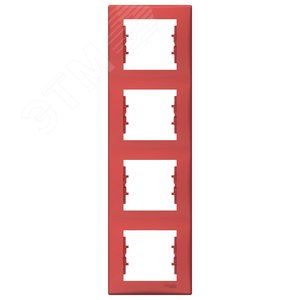 Sedna Рамка 4 поста вертикальная красный SDN5802041 Schneider Electric - 2