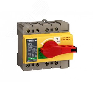 Выключатель-разъединитель INS63 4п красная рукоятка/желтая панель 28919 Schneider Electric - 4