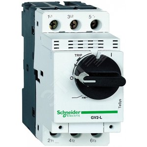 Выключатель автоматический для защиты электродвигателей 10А GV2 управление ручкой винтовые зажимы магнитный расцепитель