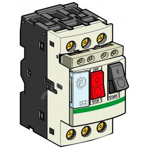 Выключатель автоматический для защиты электродвигателей 1.6-2.5A с комбинированным расцепителем встроенный контактный блок