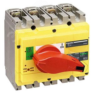 Выключатель-разъединитель INS250 4п красная рукоятка/желтая панель 31127 Schneider Electric - 6