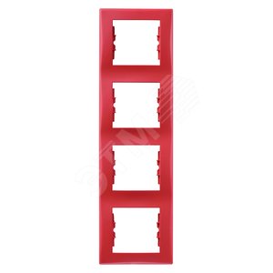 Sedna Рамка 4 поста вертикальная красный